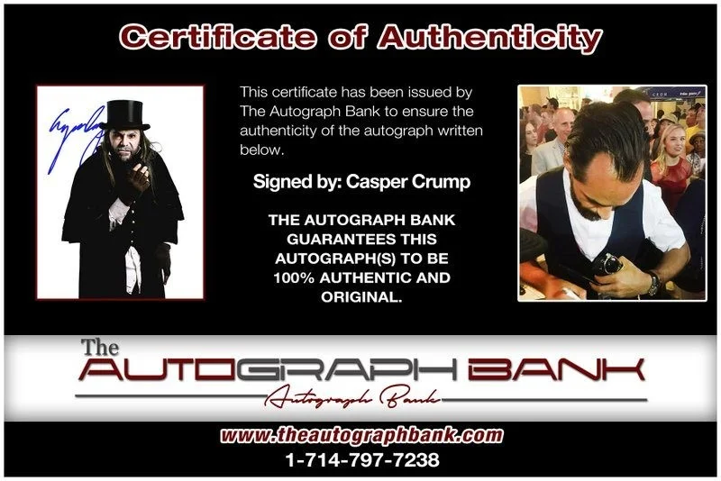 Casper Crump — Casper Crump authentic signed celebrity 8x10 photo W/Cert Autographed D2, изображение 2