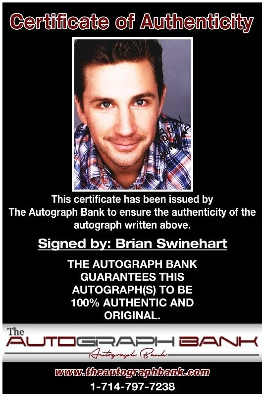 Brian Swinehart — Brian Swinehart authentic signed celebrity 8x10 photo W/Cert Autographed 51816h, изображение 2
