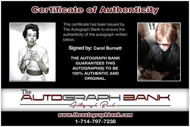 Carol Burnett — Carol Burnett authentic signed celebrity 8x10 photo W/Cert Autographed B0065, изображение 2