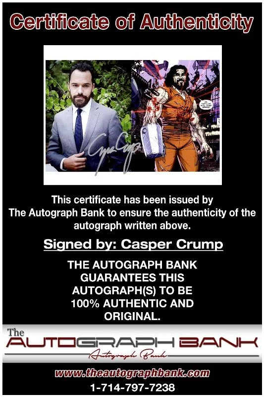 Casper Crump — Casper Crump authentic signed celebrity 8x10 photo W/Cert Autographed 2616c, изображение 2