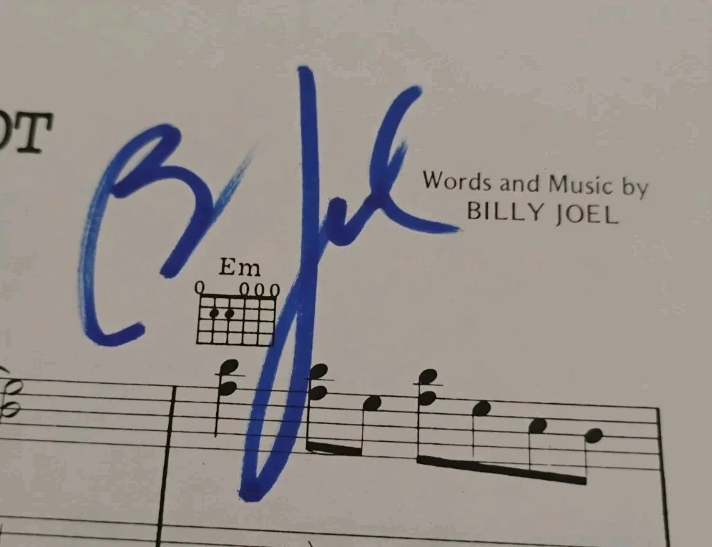 BILLY JOEL SINGER SONGWRITER NY ICON SIGNED AUTOGRAPH BIG SHOT 9X12 SHEET MUSIC, изображение 2