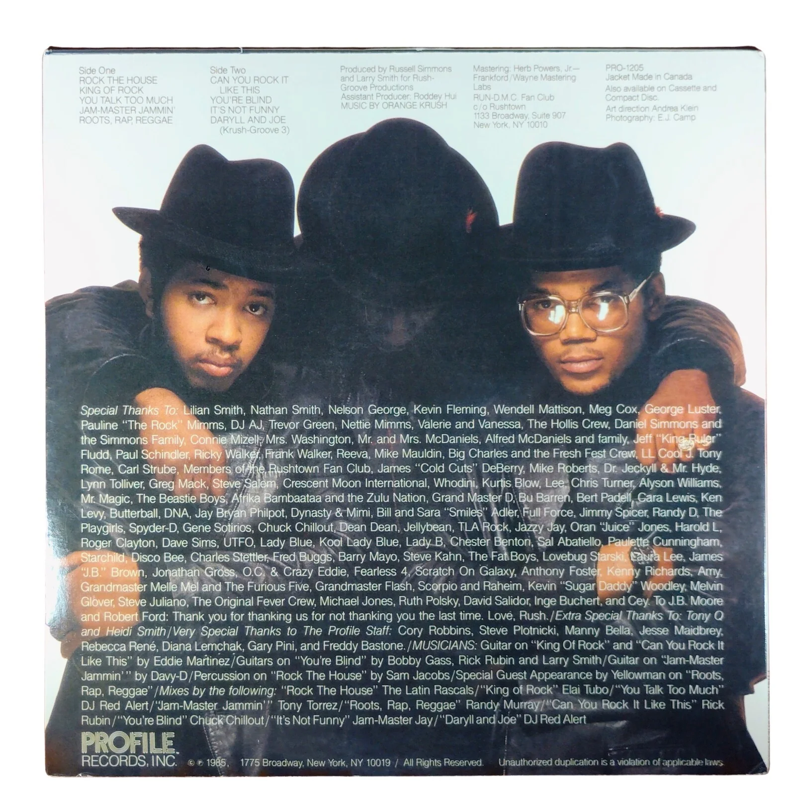 Run DMC Signed Vinyl King of Rock Record Album Cover Beckett COA Rap Hip Hop, изображение 5
