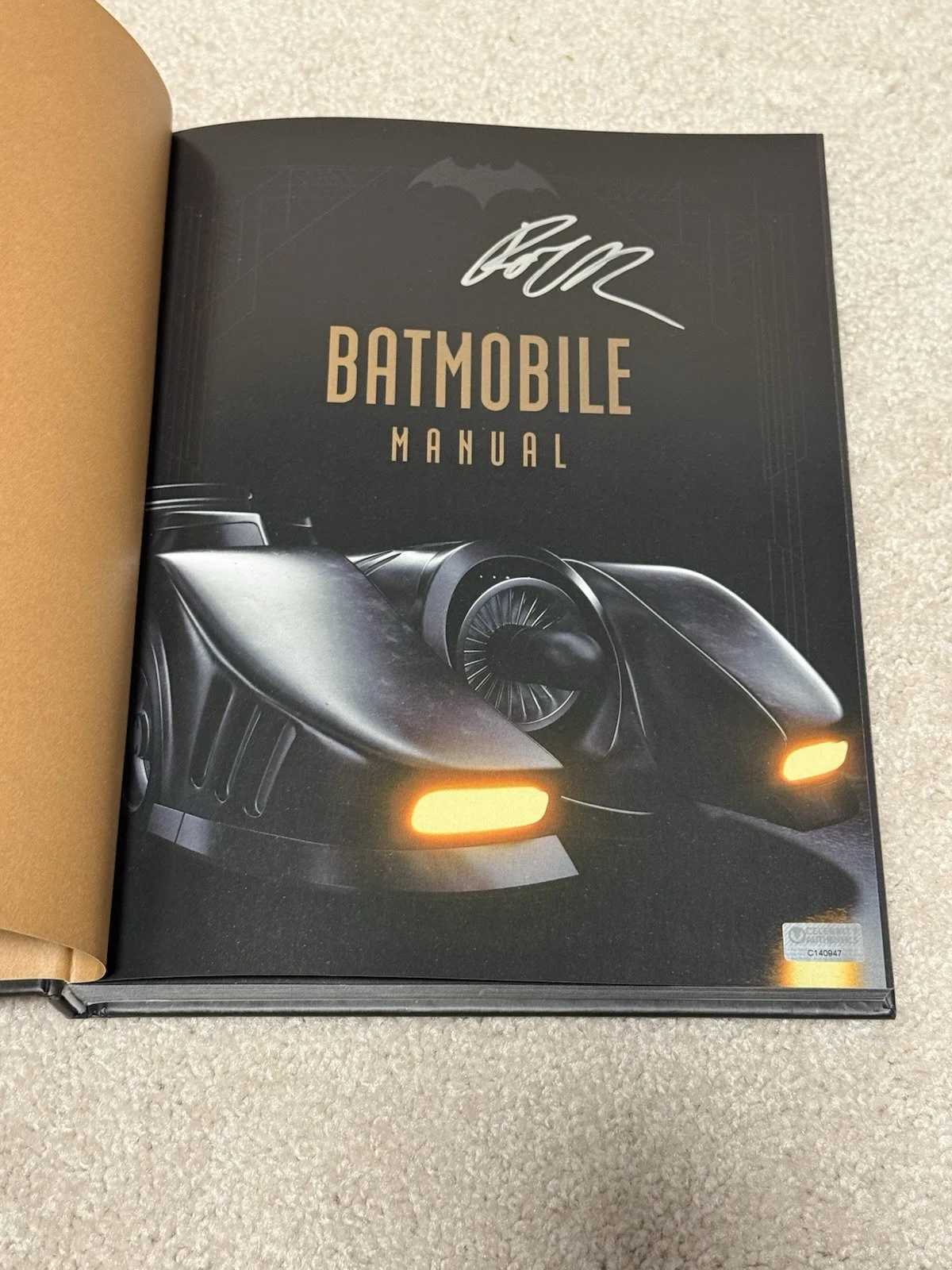Robert Pattinson — Robert Pattinson Signed Rare Batman Batmobile Manual Large Book CA COA, image 2