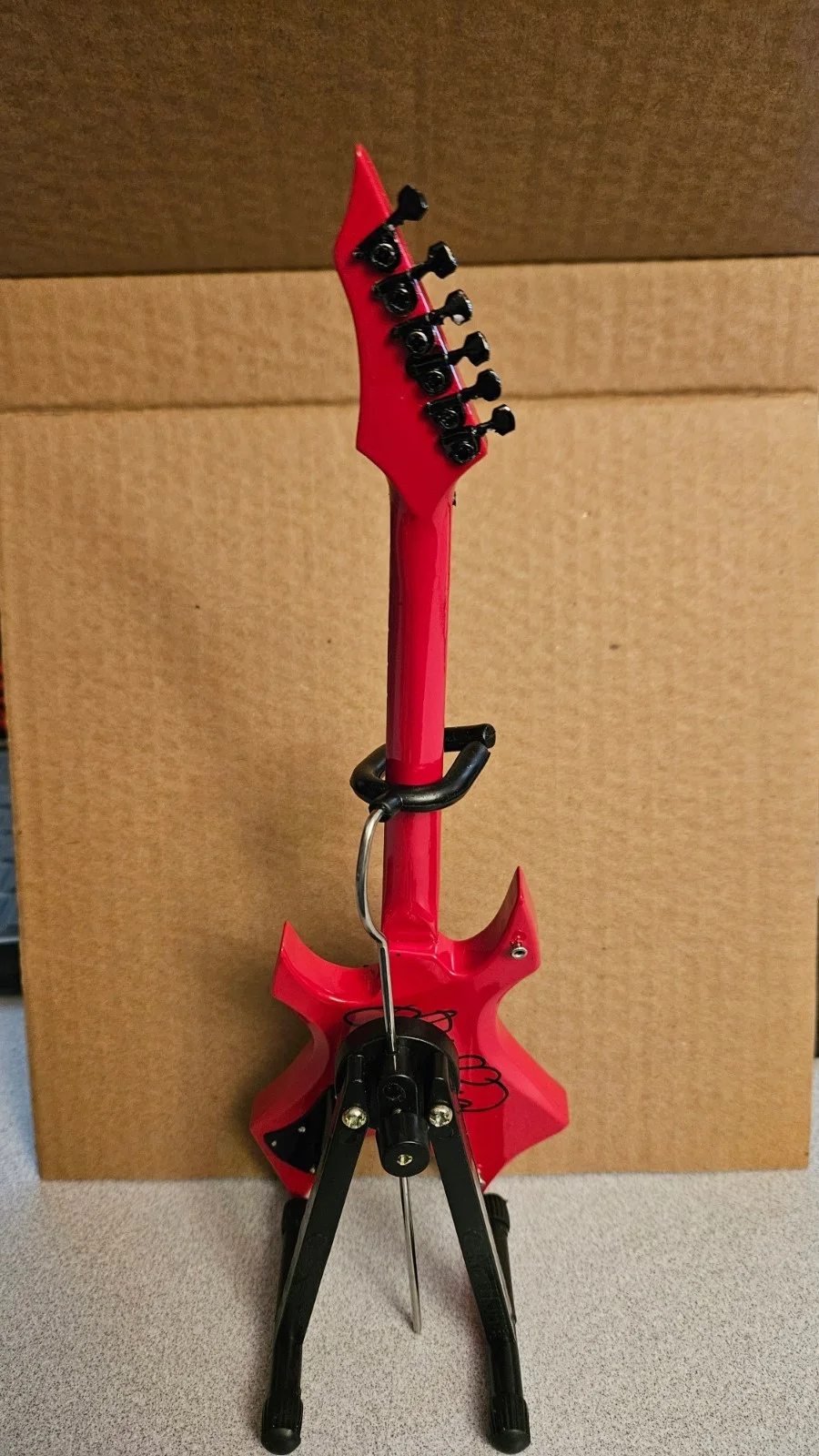 Lita Ford Limited Edition Signed Red Warlock Mini 10" Guitar Replica Collectible, image 2