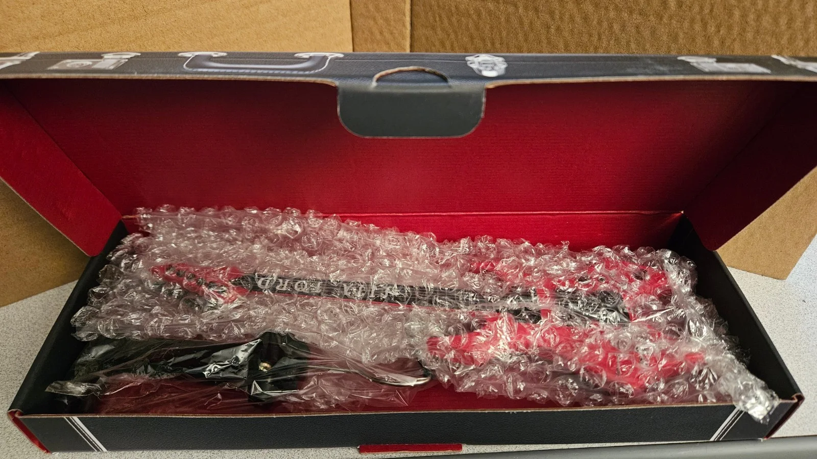 Lita Ford Limited Edition Signed Red Warlock Mini 10" Guitar Replica Collectible, image 4