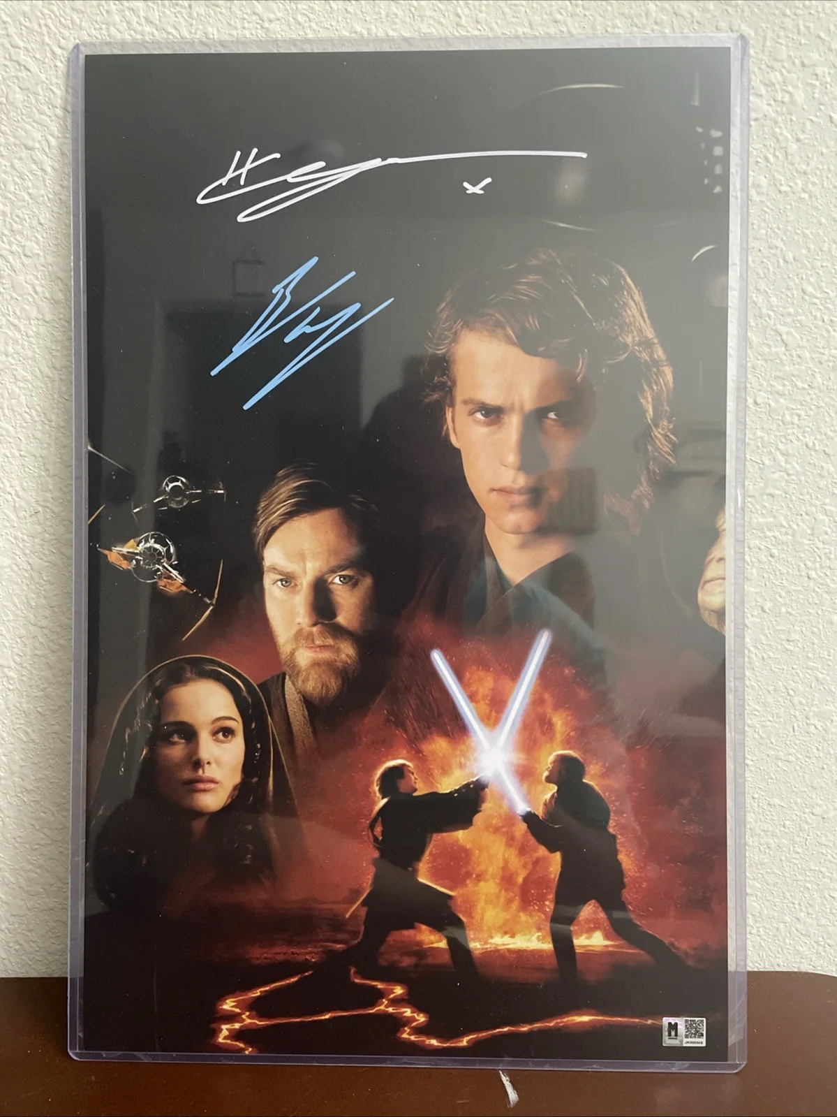 Ewan McGregor and Hayden Christiansen — Ewan McGregor Hayden Christensen Dual Signed 11x17 Photo Star Wars W/COA
