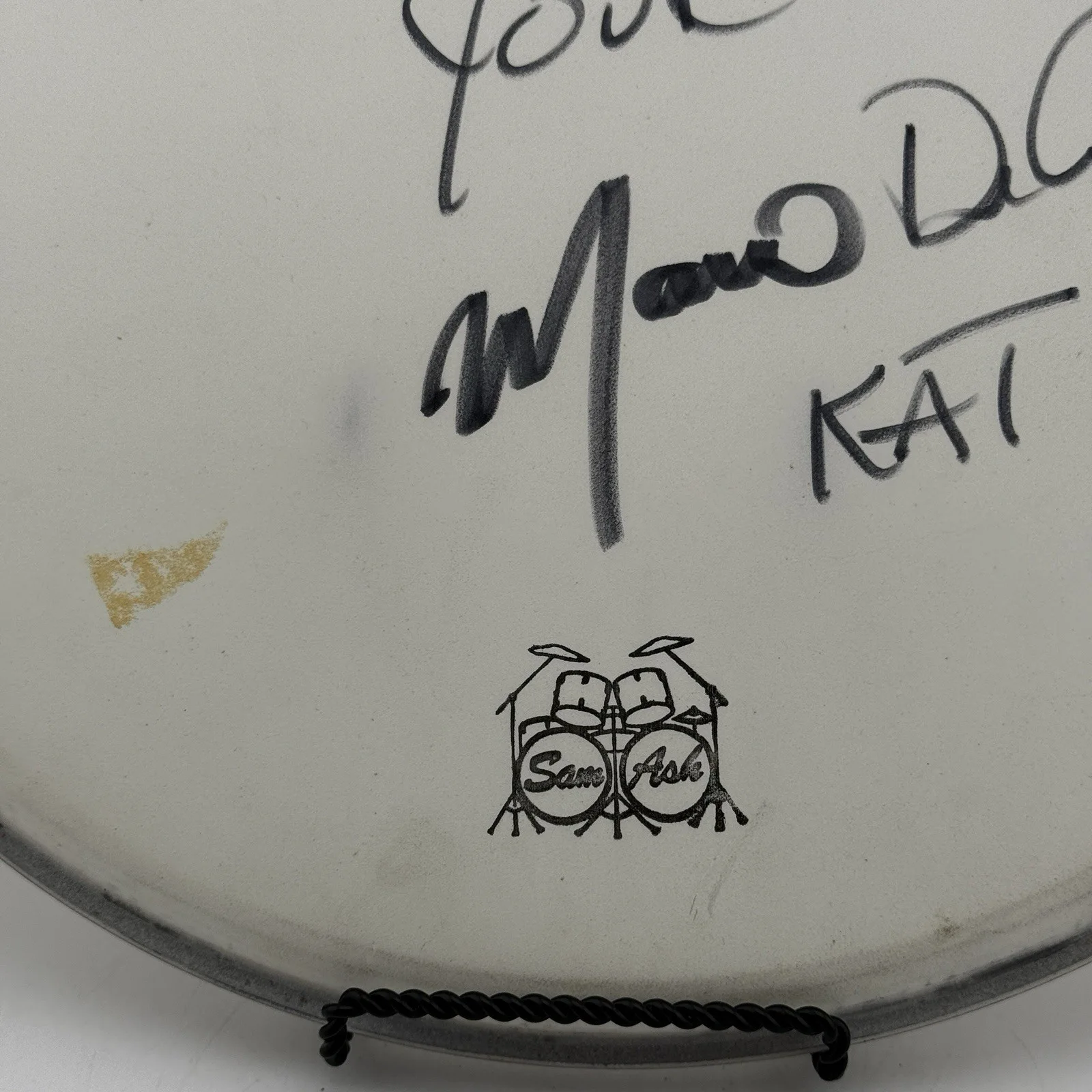 Marco De Castro Signed Drumhead Remo Ambassador –Sam Ash Presentation Autograph, image 4