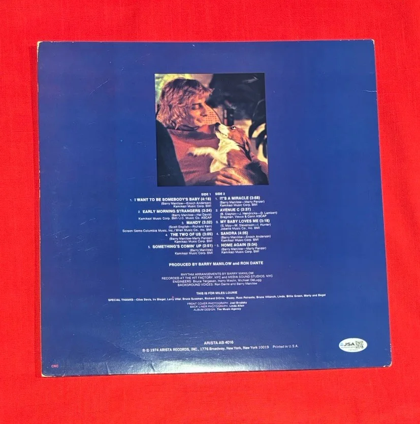 Barry Manilow II Music Legend Vinyl Album Signed Autographed JSA, image 2
