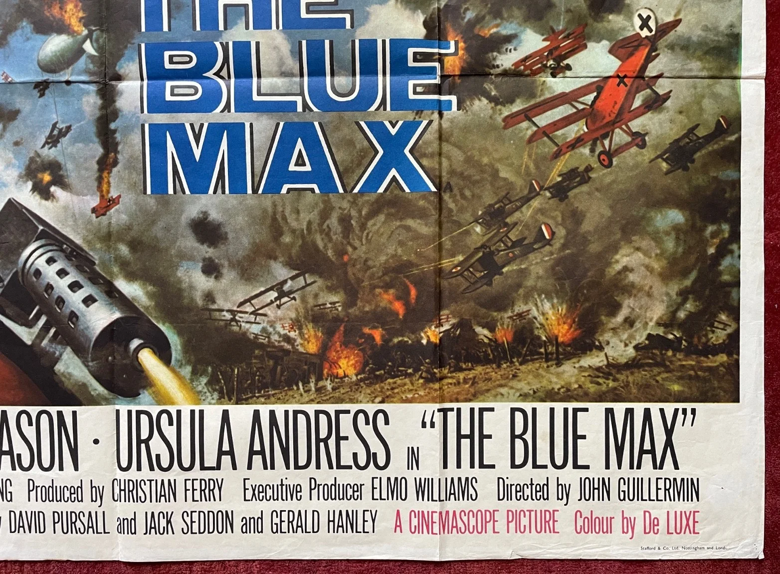 THE BLUE MAX (1966) Original UK Quad World War One Movie Poster George Peppard, изображение 5