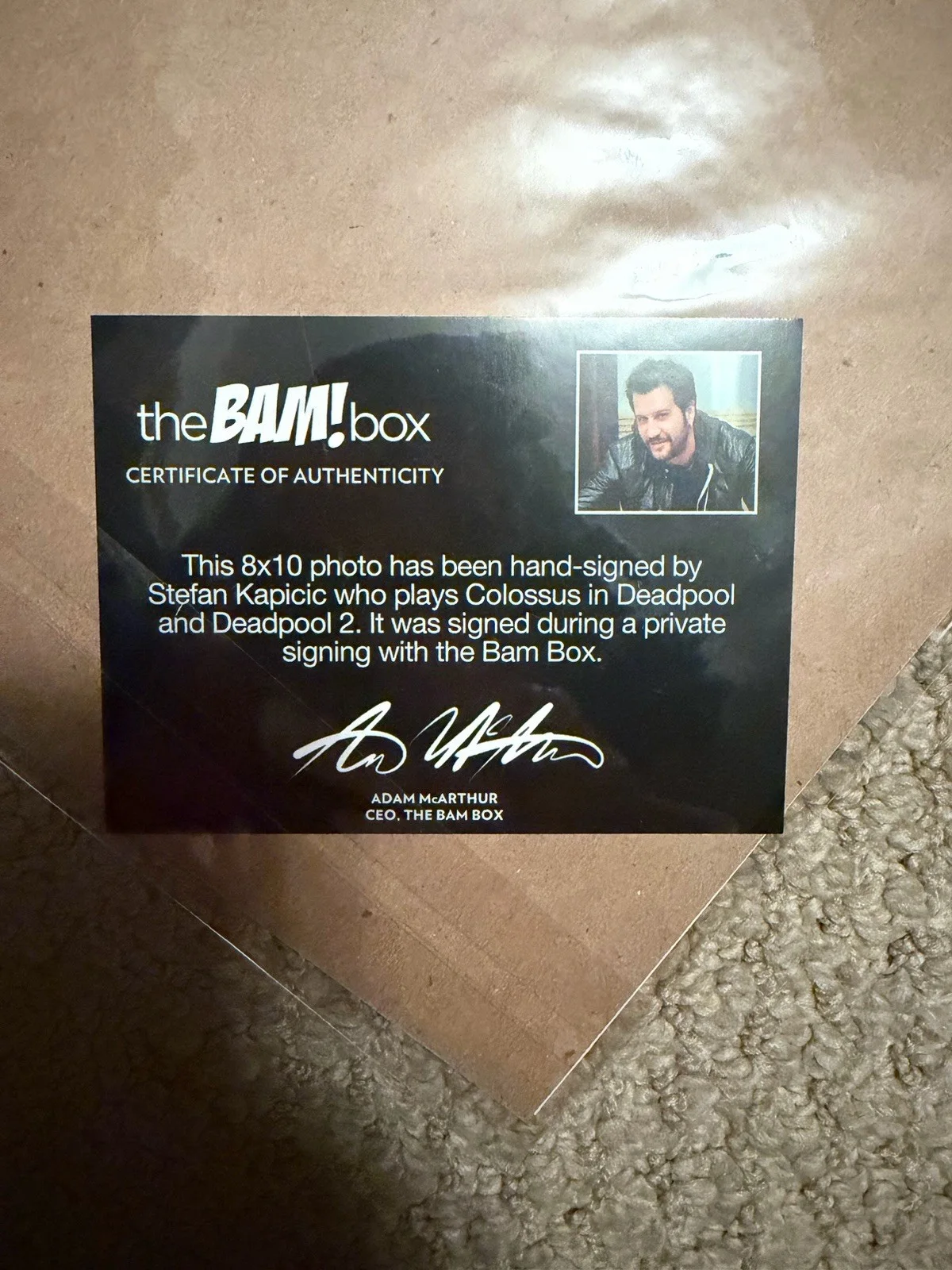 Stefan Kapicic, Colossus — Colossus of Deadpool 1 & 2 - Signed 8x10 Movie Still with COA Bam Box, image 2