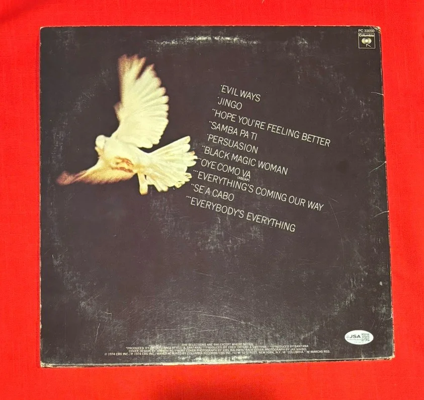 Carlos Santana GREATEST HITS Vinyl Album Signed Autographed JSA, изображение 2