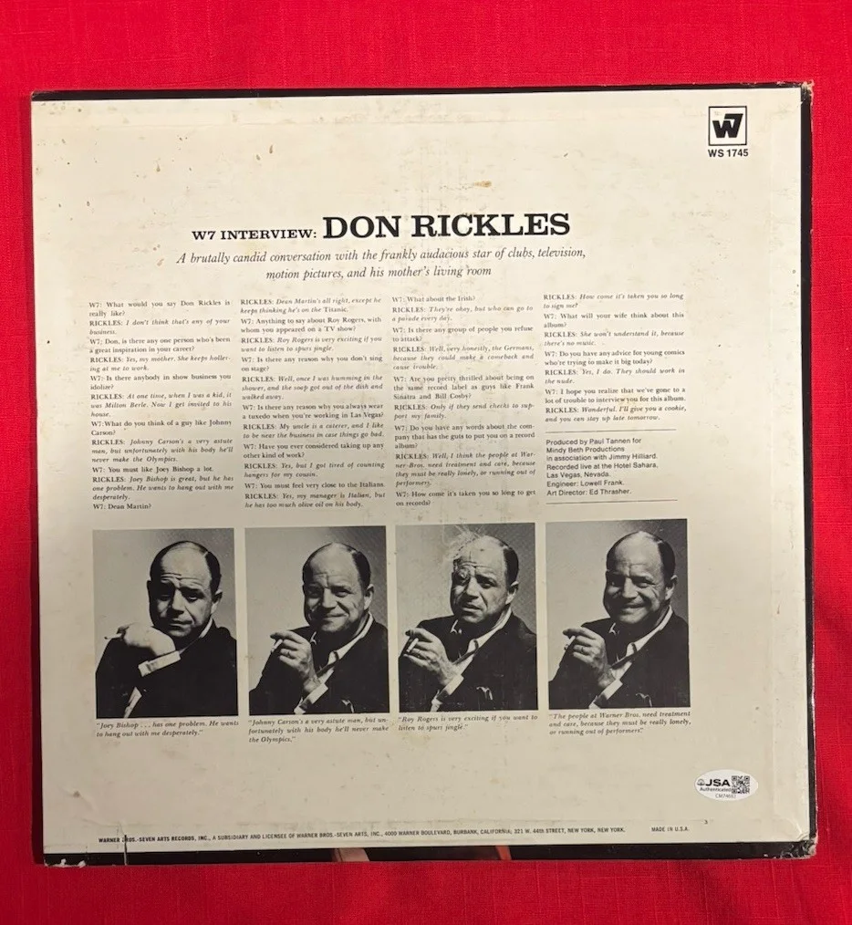 Don Rickles HELLO DUMMY Autographed Comedy Vinyl Album JSA, image 2