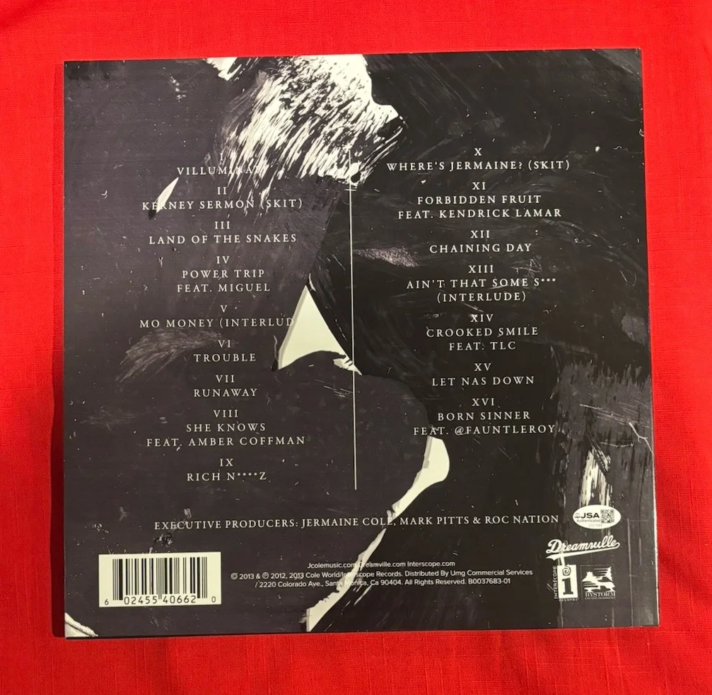 J. Cole BORN SINNER Vinyl Album Music Signed Autographed JSA, изображение 2