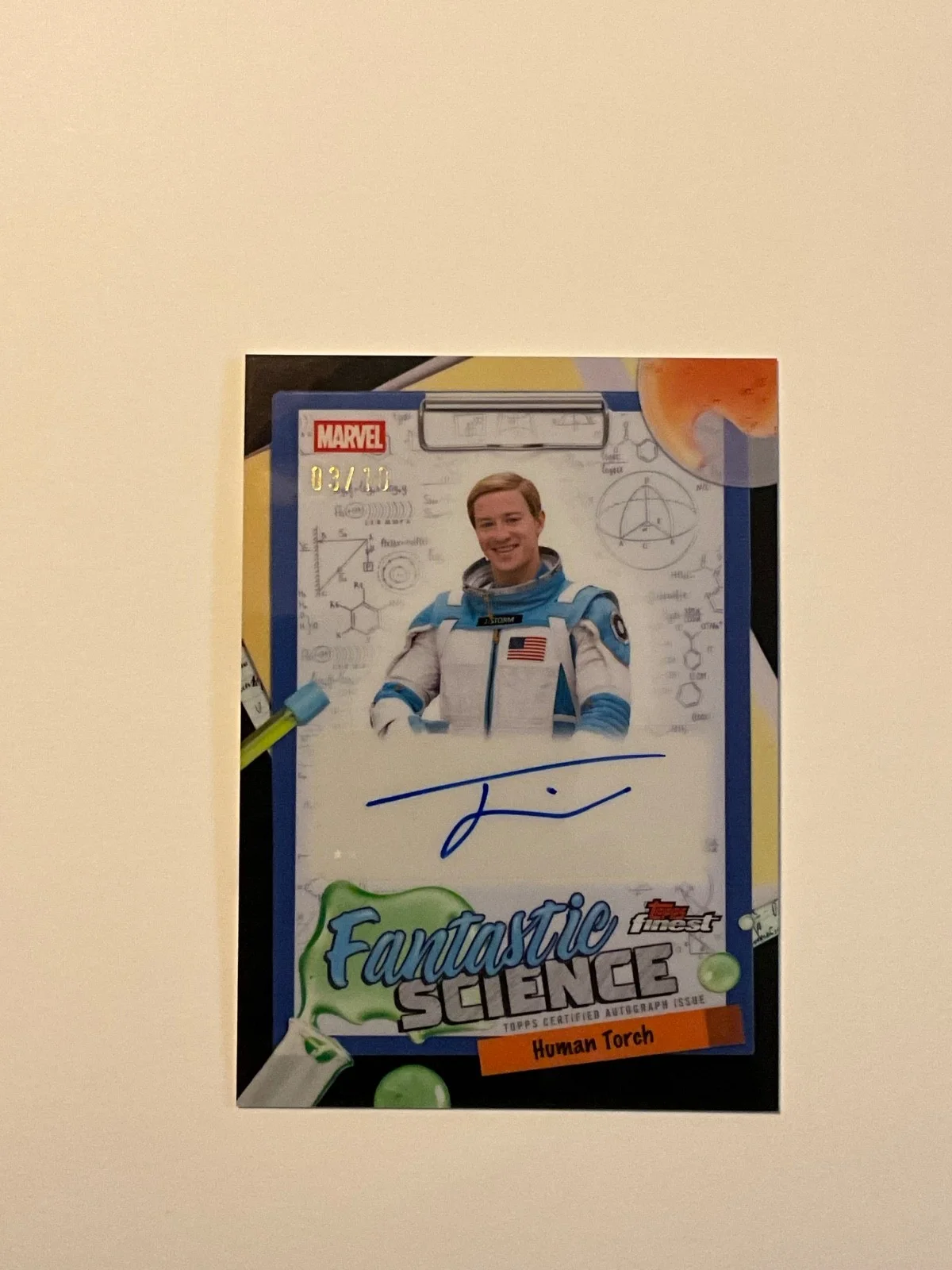 Joseph Quinn — TOPPS Finest Fantastic Four Fantastic Science Human Torch 3/10