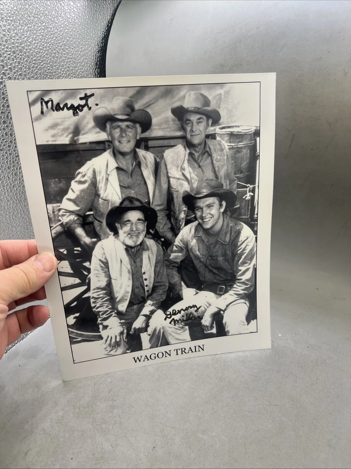 Denny Miller — Denny Miller Actor Signed BW 8x10 Photo Wagon Train, image 2