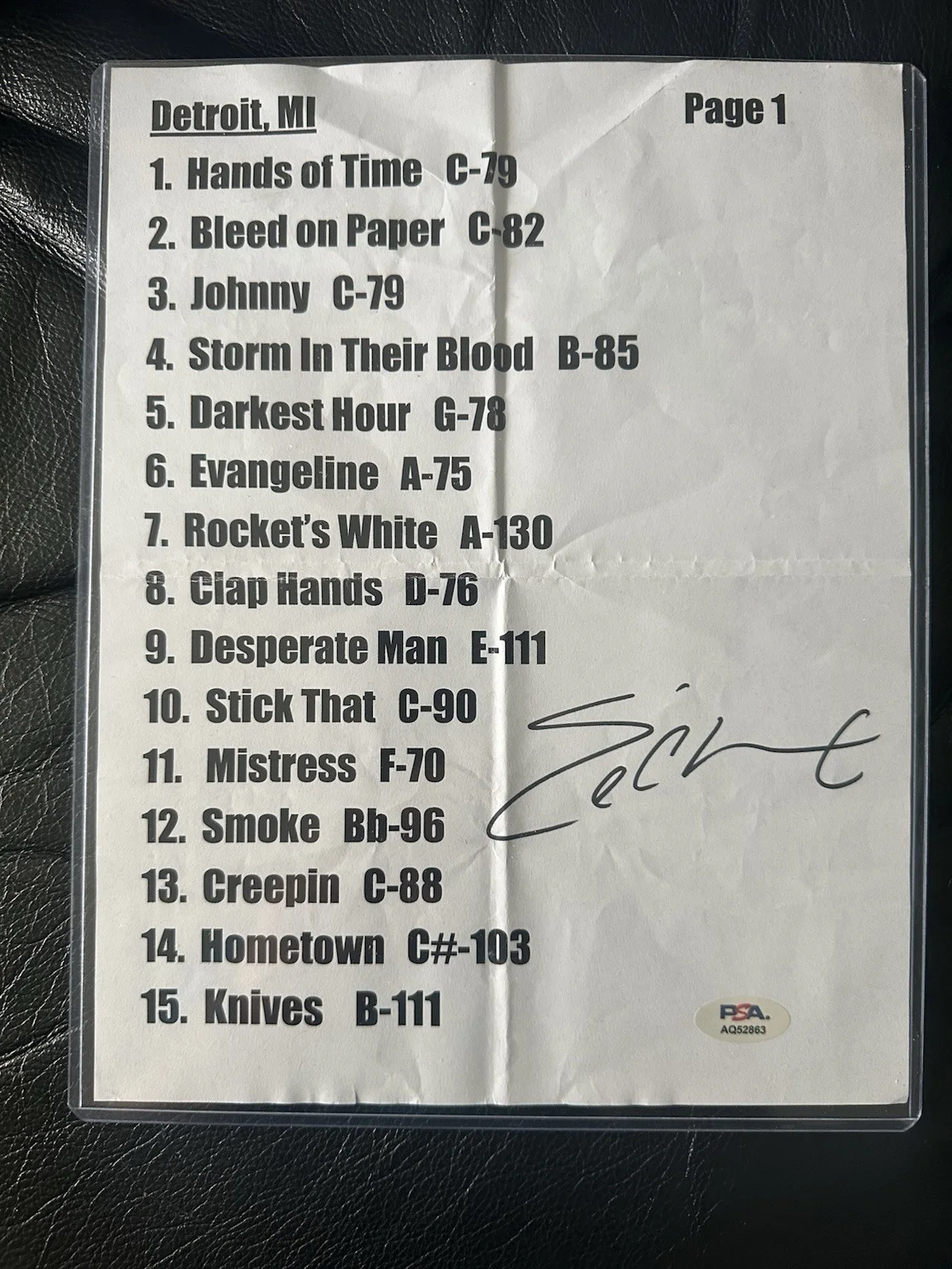Eric Church Dual Signed 2025 Concert SetLists W/ Dual PSA COAs, image 2