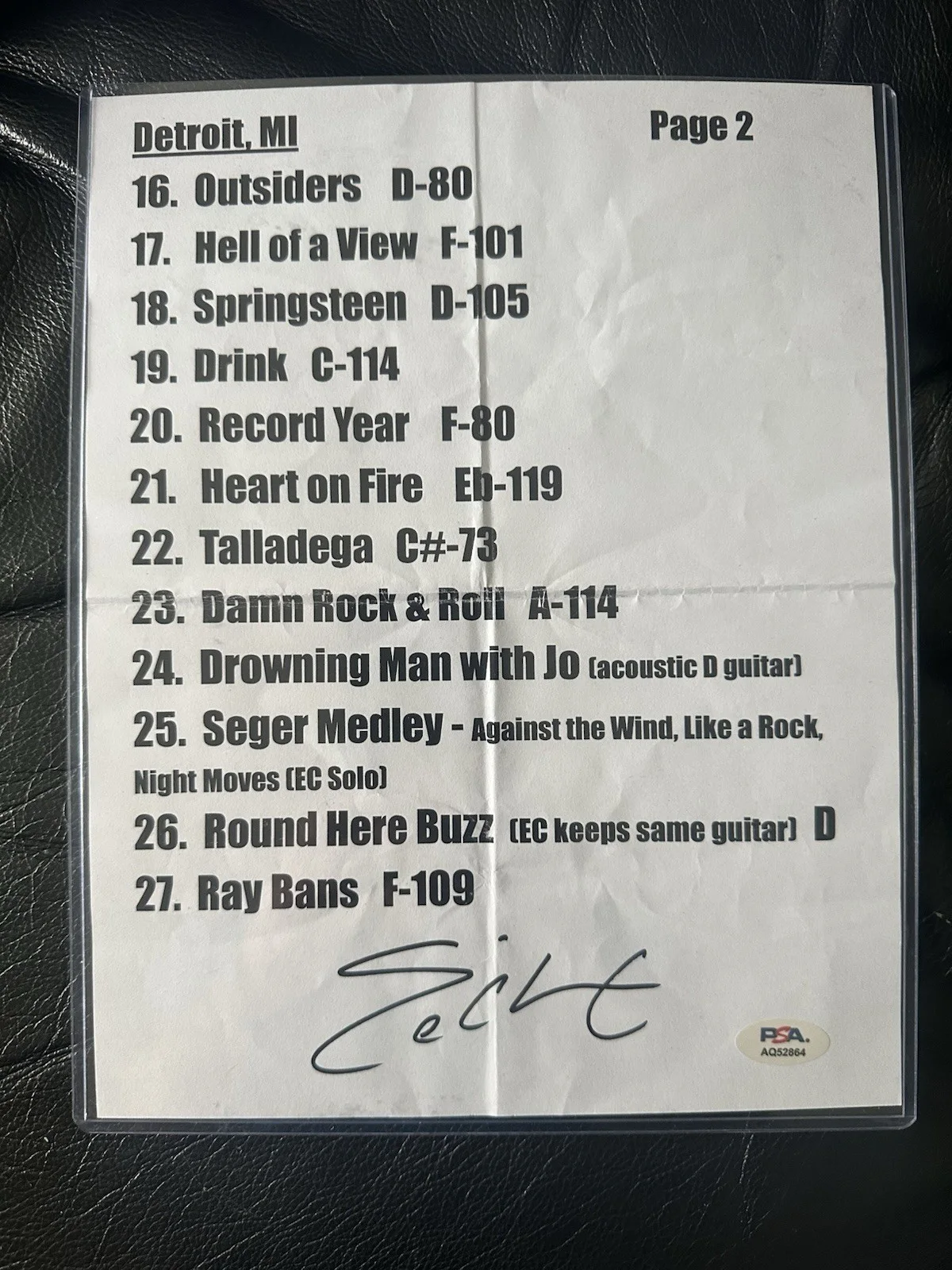 Eric Church Dual Signed 2025 Concert SetLists W/ Dual PSA COAs, image 3