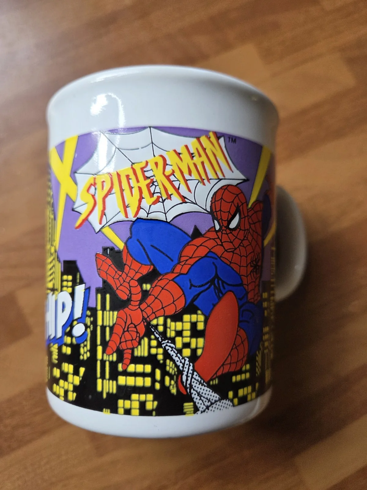 Vintage Tams 1995 Spiderman Marvel Comics Superhero Thwip Coffee Mug Cup England, image 2