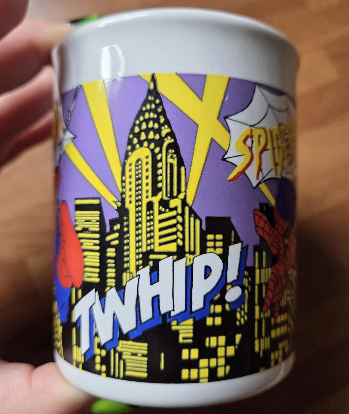 Vintage Tams 1995 Spiderman Marvel Comics Superhero Thwip Coffee Mug Cup England, image 4