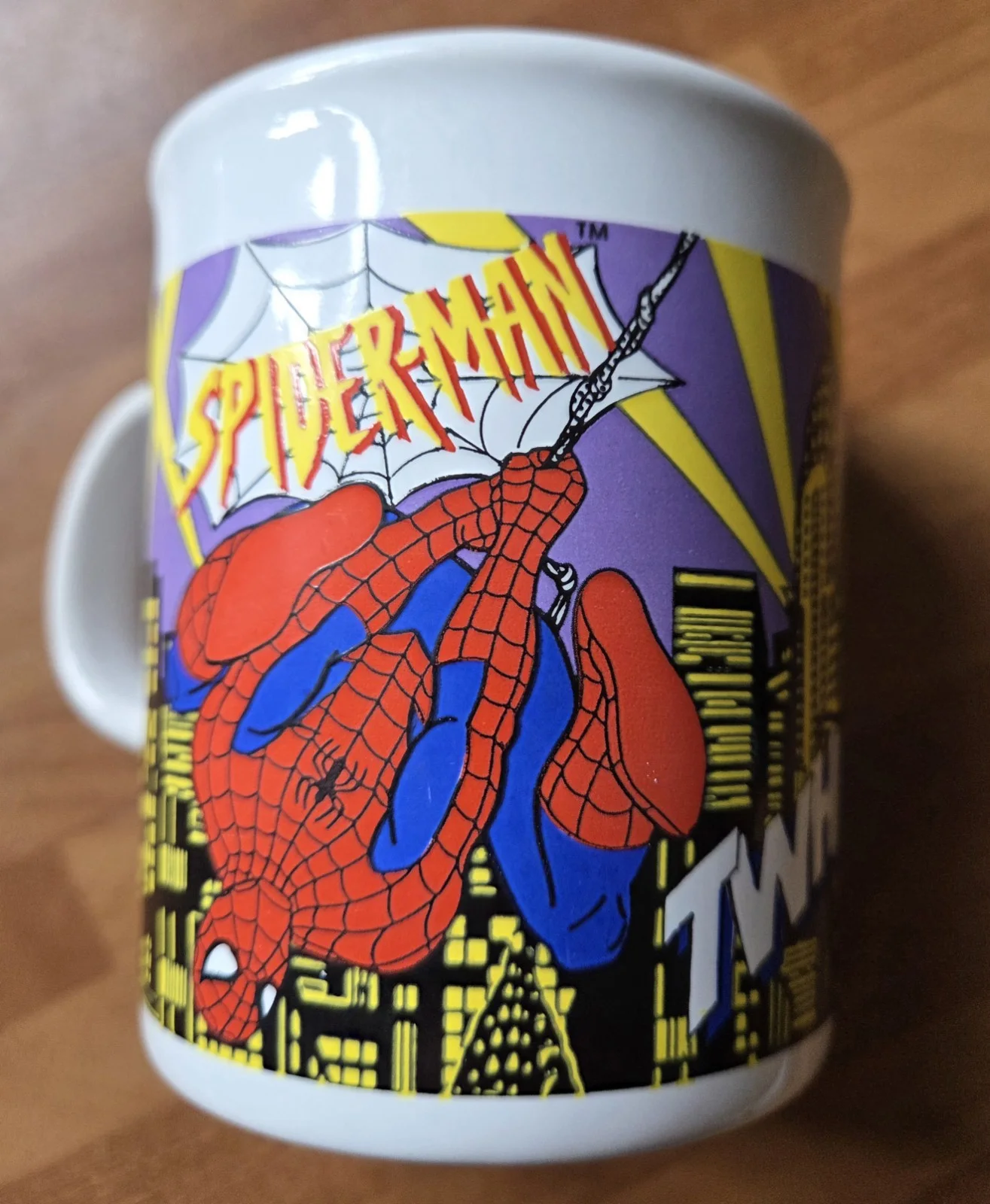 Vintage Tams 1995 Spiderman Marvel Comics Superhero Thwip Coffee Mug Cup England, image 5