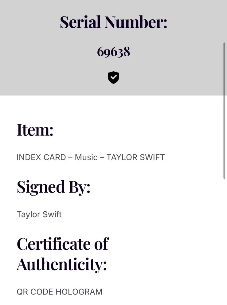 Taylor Swift signed autographed index card & photo 8x10 framed 11x14 Hologram, изображение 5
