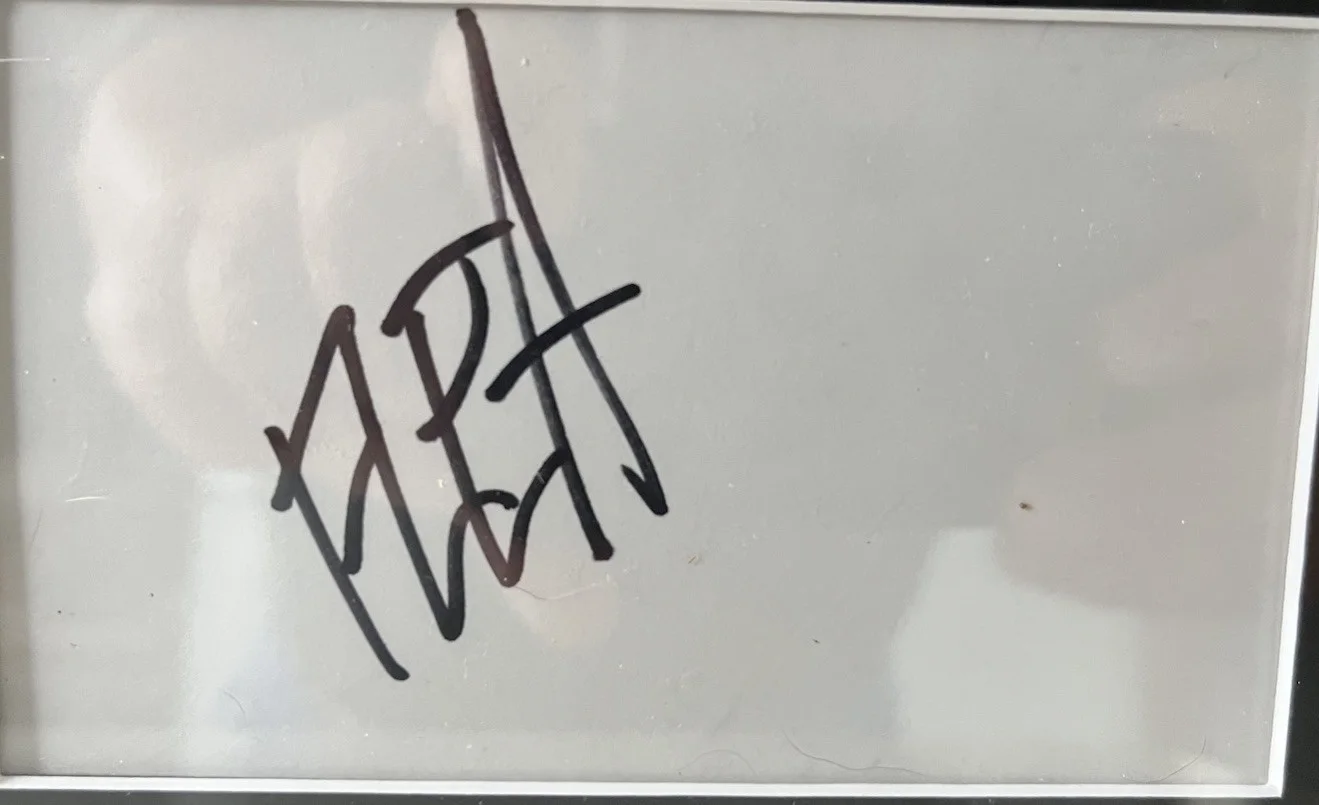 Flea signed autographed index card & photo 8x10 framed 11x14 Chili Peppers, image 3