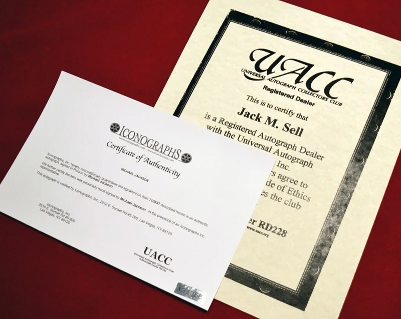 MICHAEL JACKSON Rare Signed Autograph, COA, UACC Registered Dealer #228, FRAME, image 4