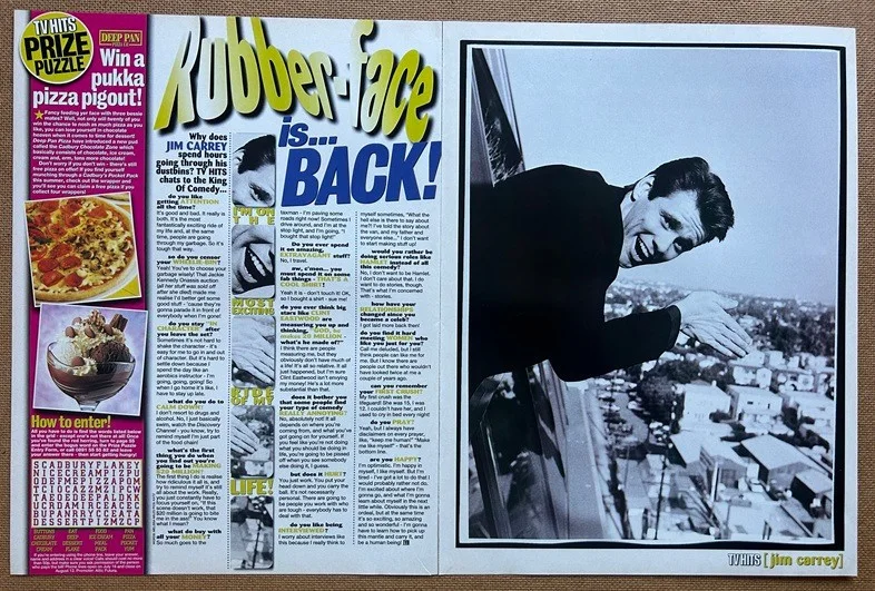 JIM CARREY - 1995 Full page UK magazine poster, image 2