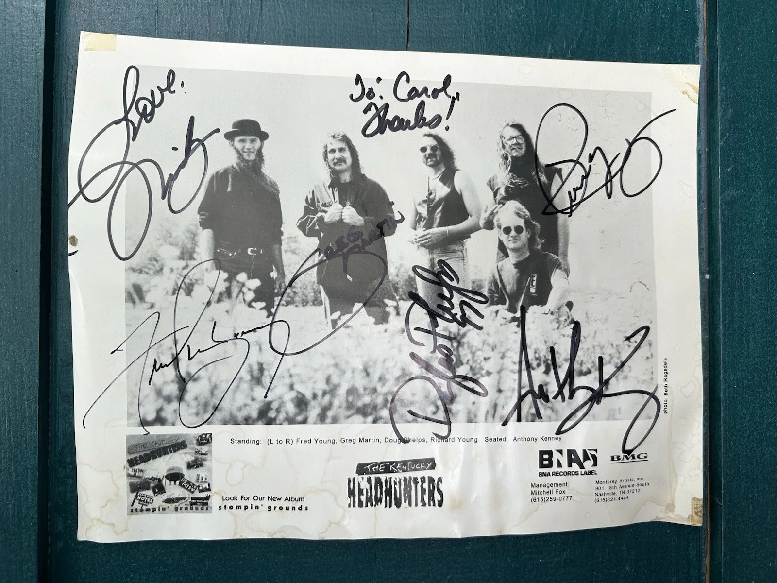 The Kentucky Headhunters Signed Promo Photo Vintage Autographed, изображение 2