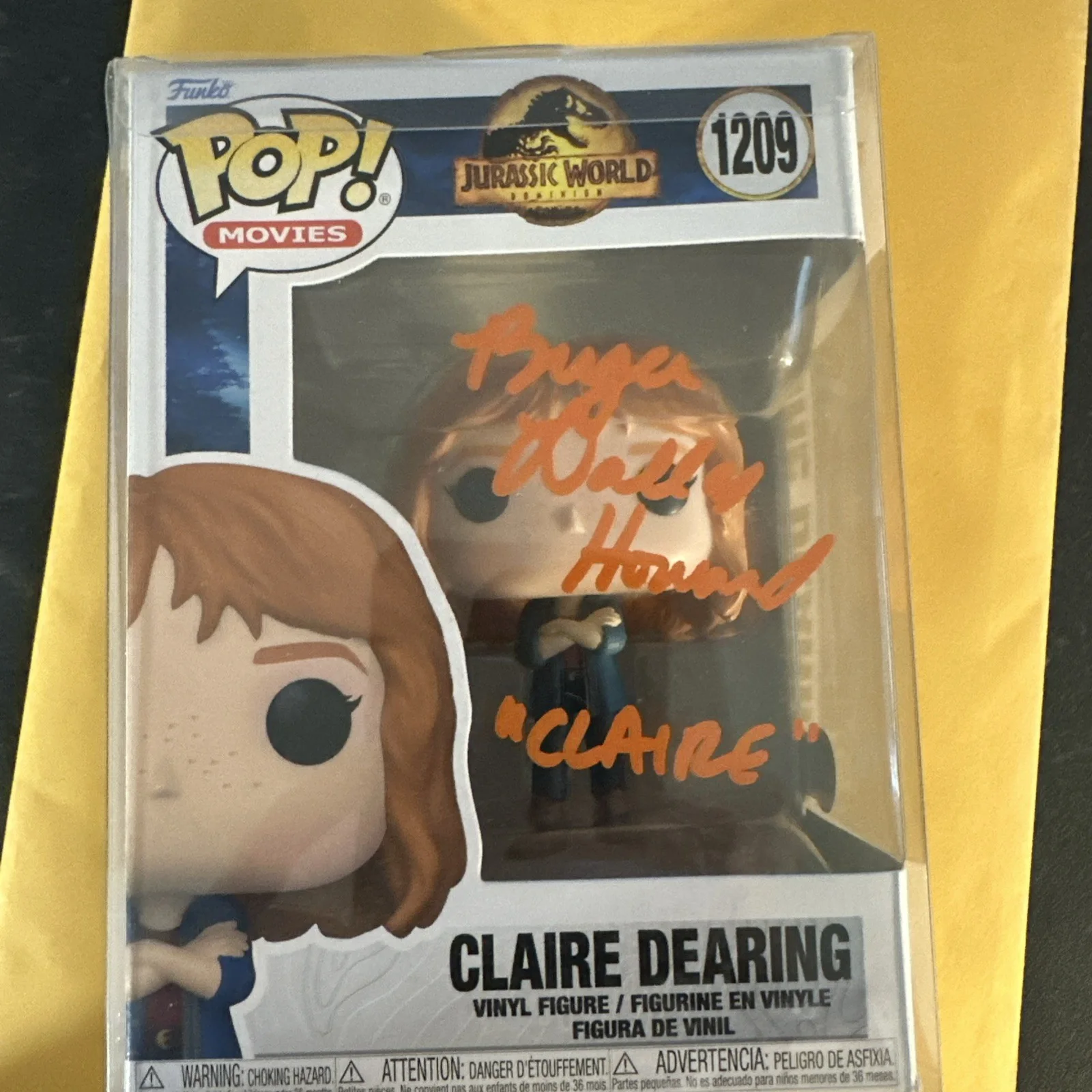 Bryce Dallas Howard — Bryce Dallas Howard Signed Funko Pop, Inscribed “Claire” BAS COA Jurassic World, image 2