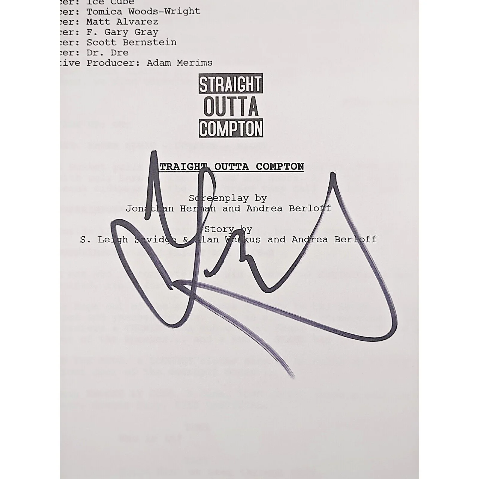 DJ Yella — DJ Yella Signed NWA Straight Outta Compton Script Beckett BAS COA Rap Hip Hop, image 3