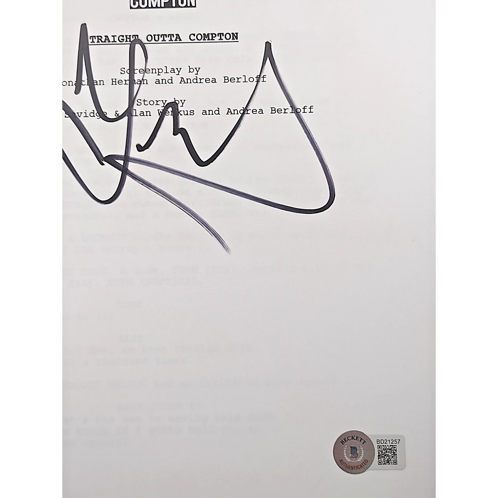 DJ Yella — DJ Yella Signed NWA Straight Outta Compton Script Beckett BAS COA Rap Hip Hop, image 4