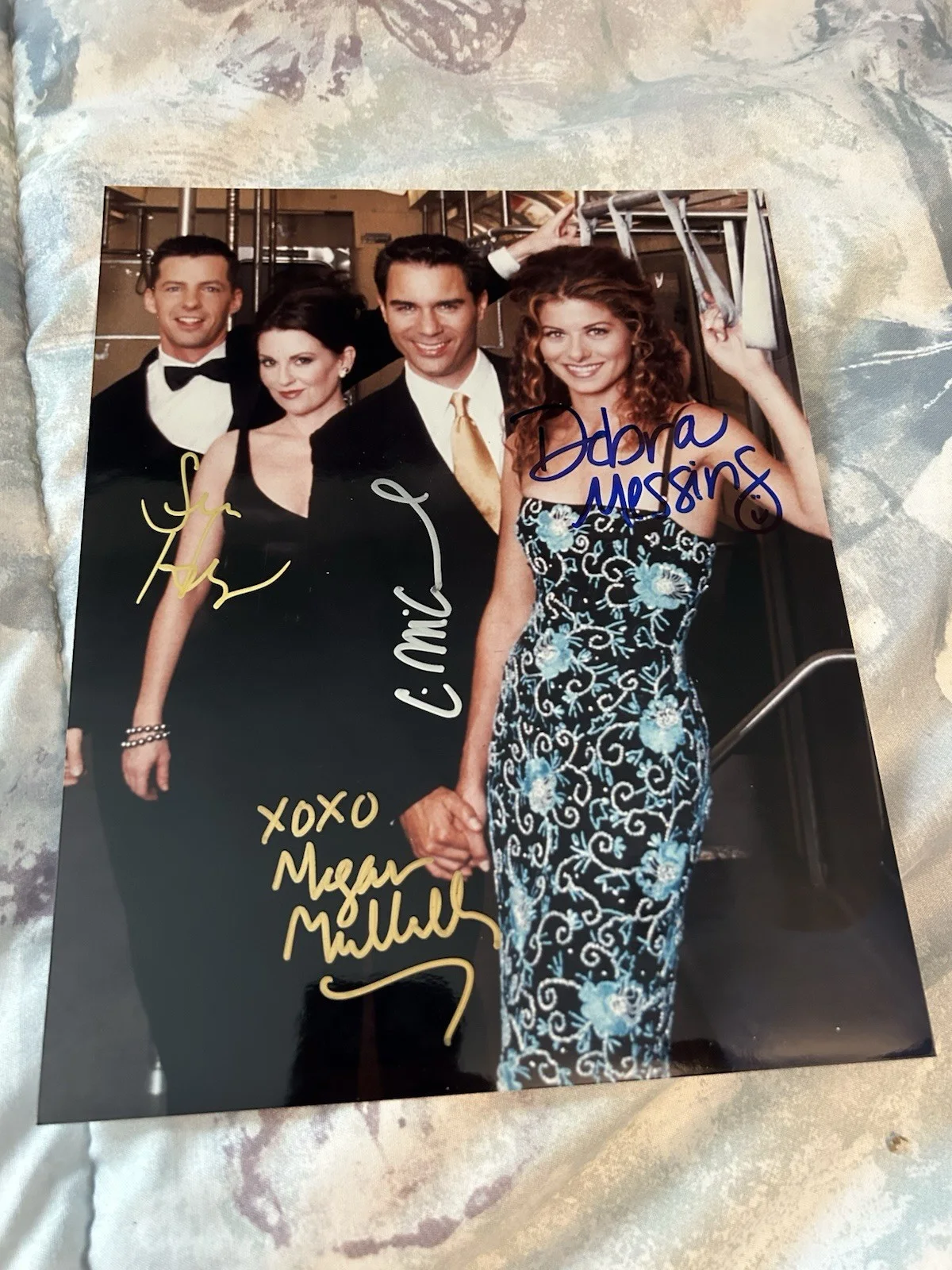 Autographed, Glossy 8 X 10 Photograph The Cast Of Will And Grace, image 2