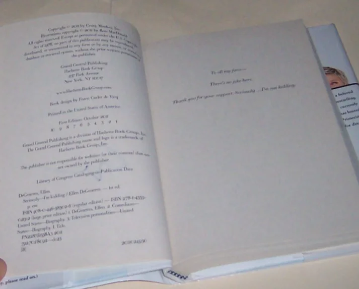 SERIOUSLY...IM KIDDING BOOK FIRST EDITION signed autographed ELLEN DEGENERES, image 3
