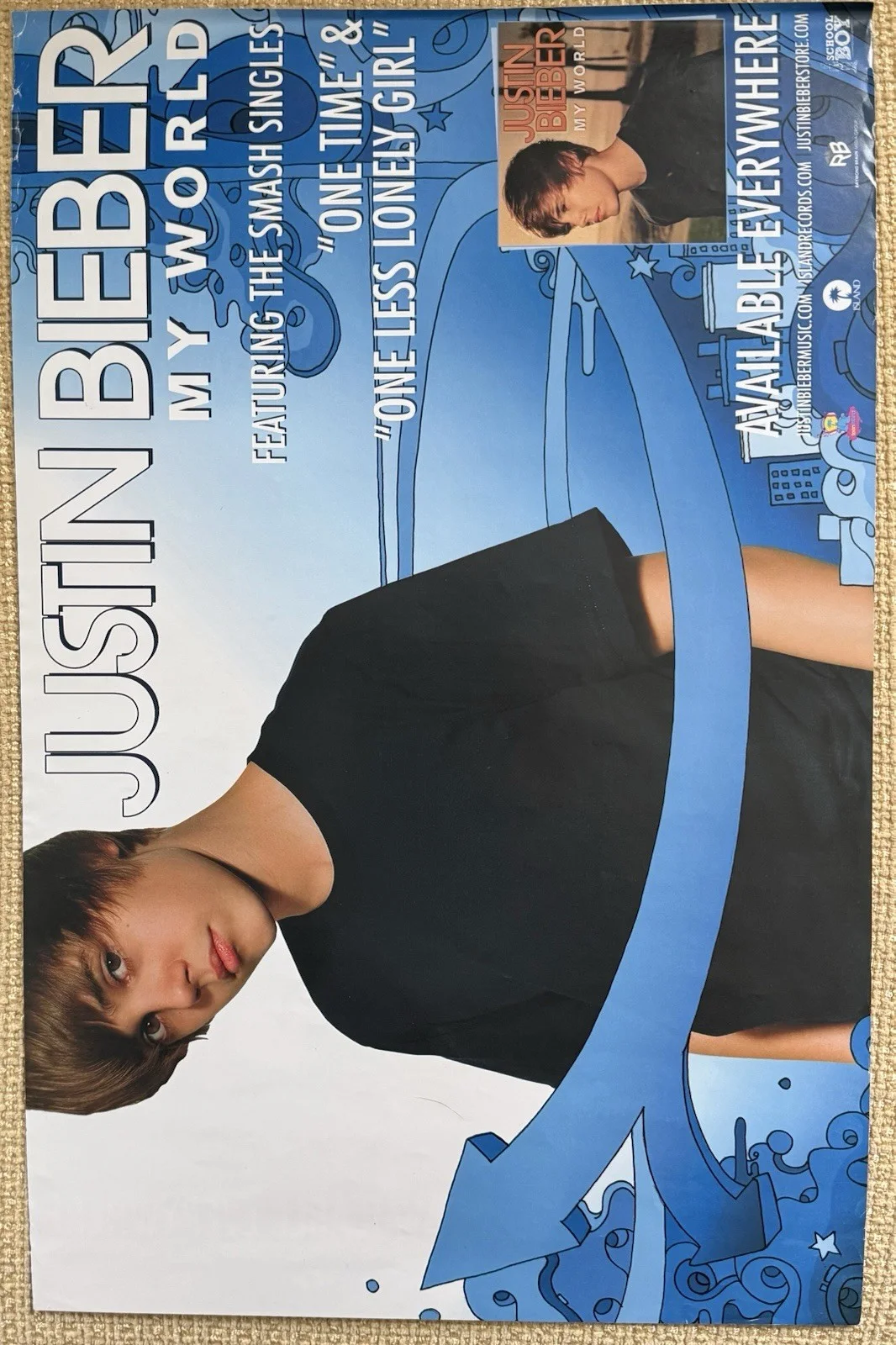 Póster autografiado raro firmado por Justin Bieber My World 2.0 11x17 ACOA LOA, изображение 5