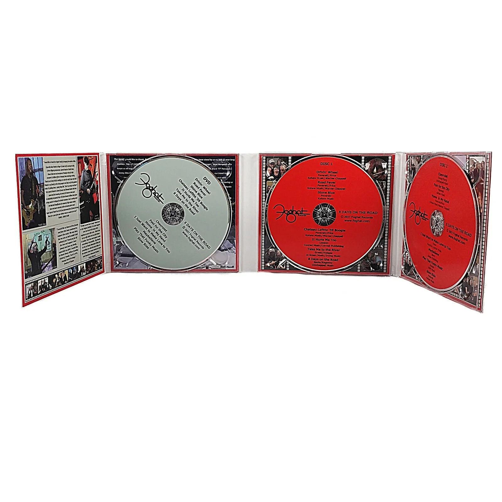 Rodney O'Quinn, Roger Earl, Charlie Huhn, Bryan Bassett — Foghat Signed 8 Days On The Road CD Cover Booklet Beckett BAS COA Slow Ride, изображение 4
