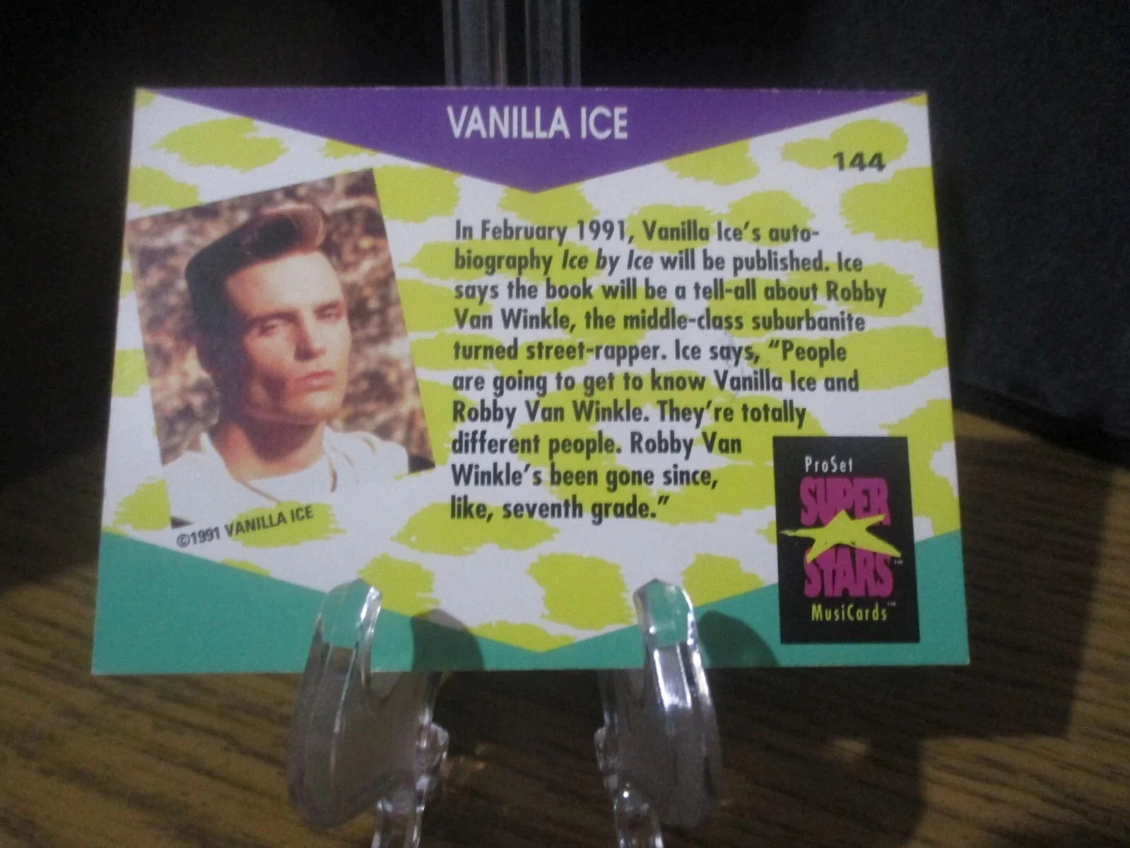 RAPPER VANILLA ICE AUTHENTIC SIGNED/AUTOGRAPHED YO! MTV RAPS CARD-ROB VAN WINKLE, image 3