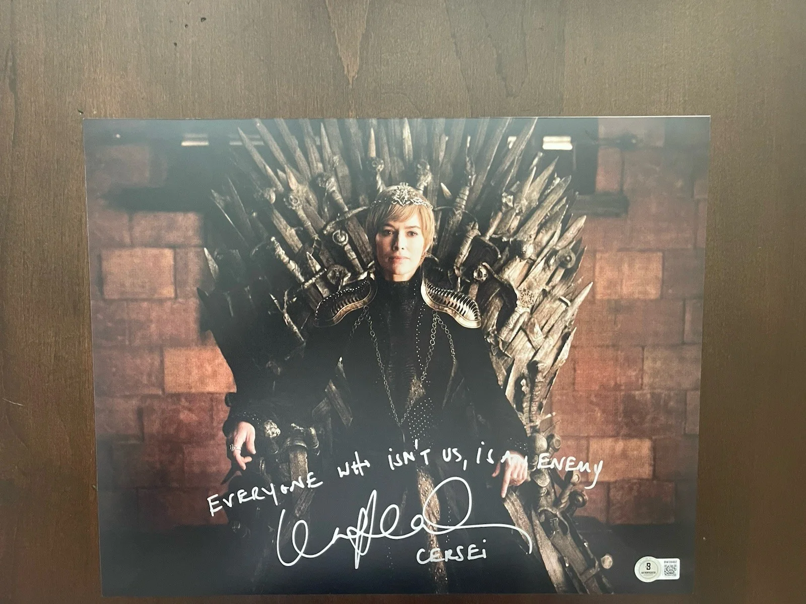 Lena Headey — Lena Headey Cersei Lannister Game of Thrones Signed Auto 11x14 PHOTO Beckett BAS, изображение 2