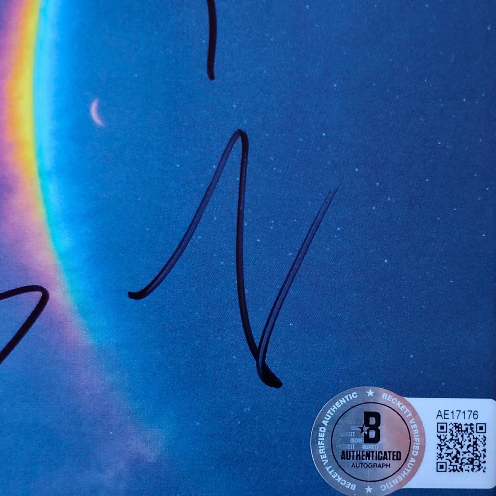 Chris Martin, Will Champion, Jonny Buckland, Guy Berryman — Coldplay Signed Moon Music CD Cover Framed Beckett BAS COA Chris Martin, image 4