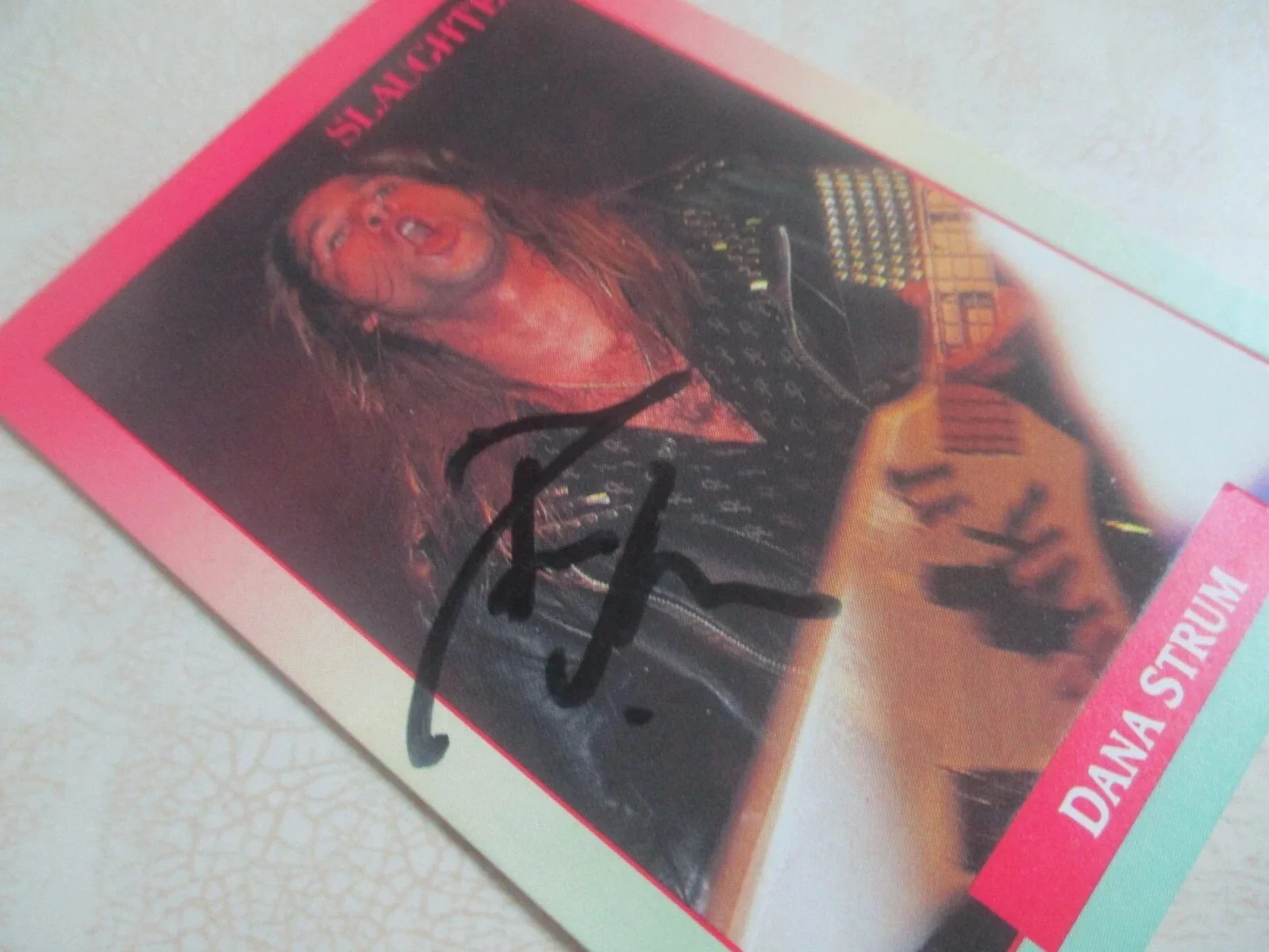 LOTE DE 2 TARJETAS AUTÉNTICAS FIRMADAS/AUTOGRAFIADAS DE VINCE NEIL & DANA STRUM Motley Crue, изображение 5