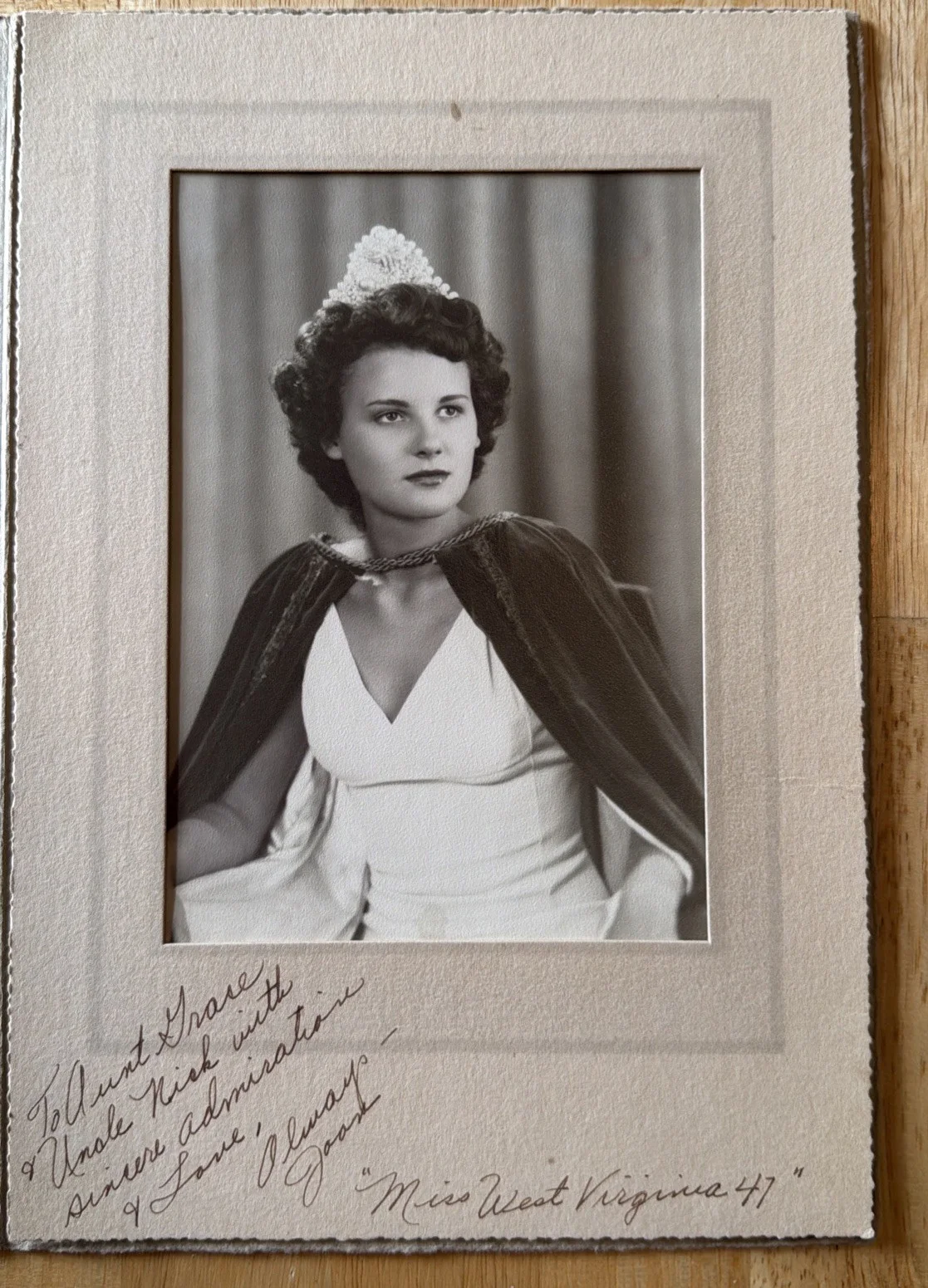 Joan Estep Miss West Virginia 1947 — Joan Estep -Miss West Virginia 1947 -Two Signed Portraits, news clipping & photo