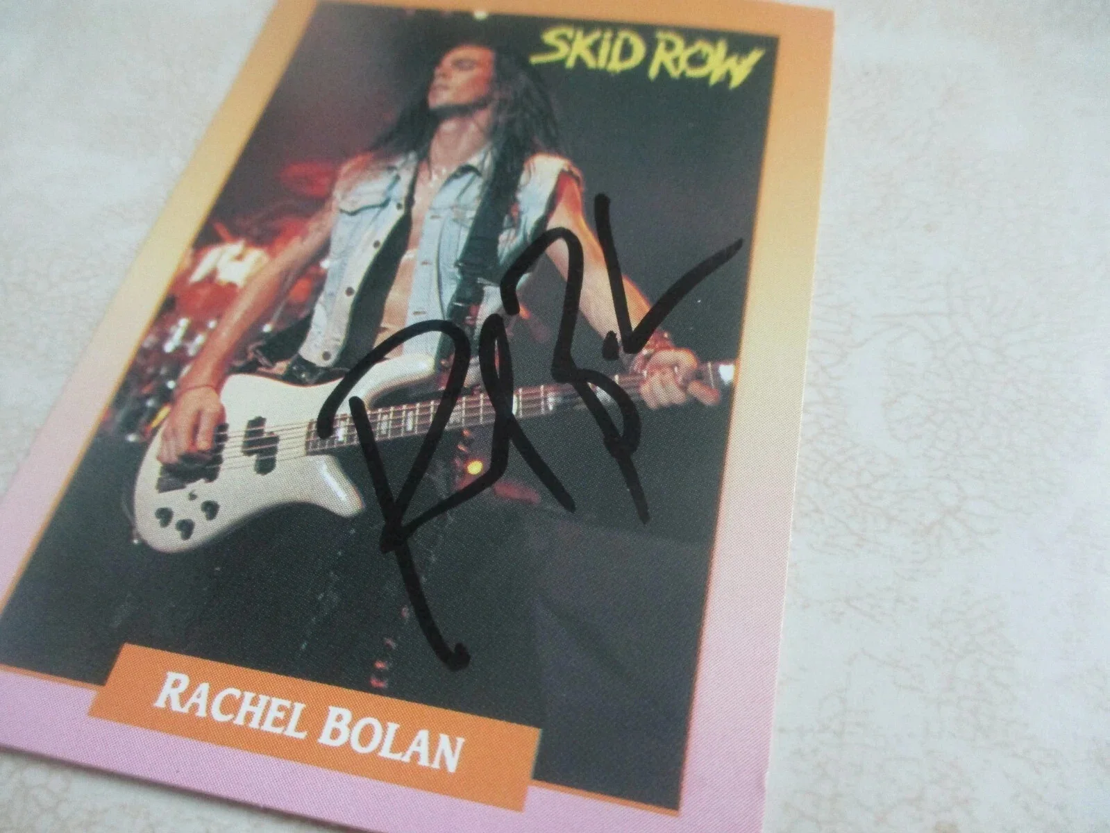 SKID ROW LOT OF 2 AUTHENTIC SIGNED/AUTOGRAPHED ROCKCARDS-RACHEL BOLAN + 1, изображение 2
