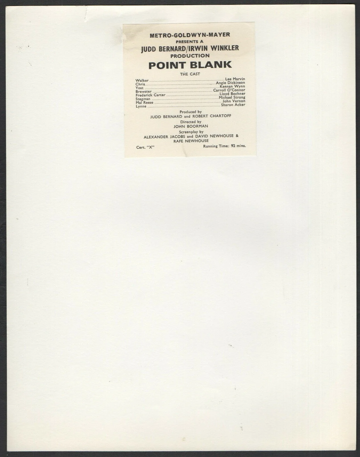 POINT BLANK 1967 Lee Marvin, John Vernon, Sharon Acker 10x8 STILL, image 2