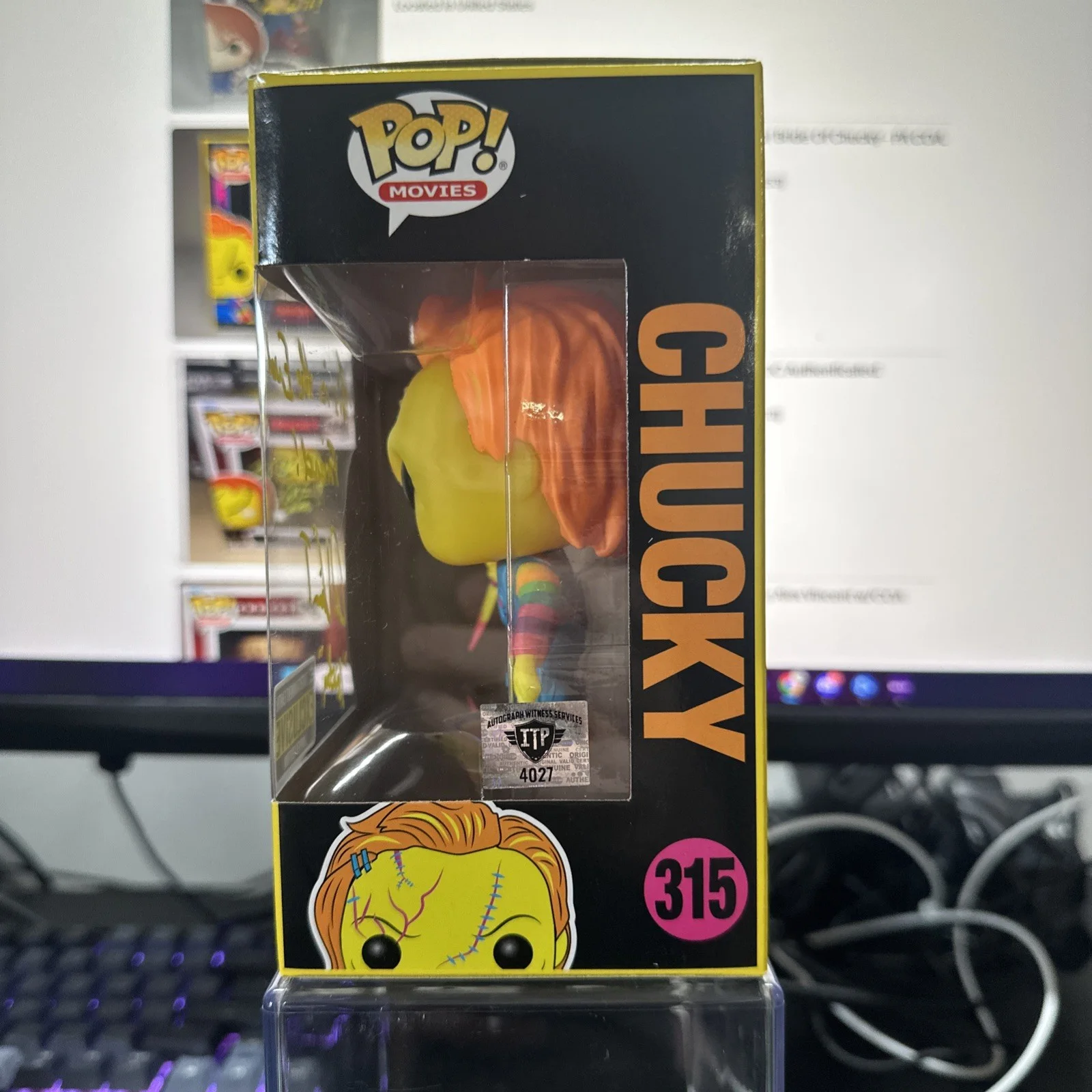 Alex Vincent Signed "Bride of Chucky" #315 Chucky Funko Pop! Inscribed "Andy" PA, изображение 2