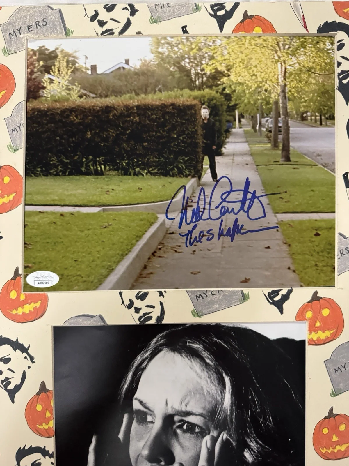 Jamie Lee Curtis, Nick Castle — Jamie Lee Curtis & Nick Castle Signed HalloweenPhoto Autographed JSACustom Matte, изображение 2