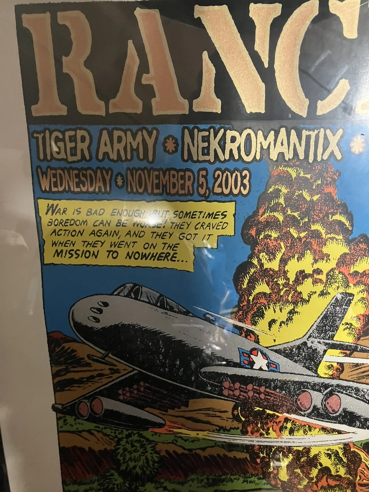 Rancid 2003 Vintage Poster Signed Ultra Rare Framed Punk Rock Vintage Authentic, image 2