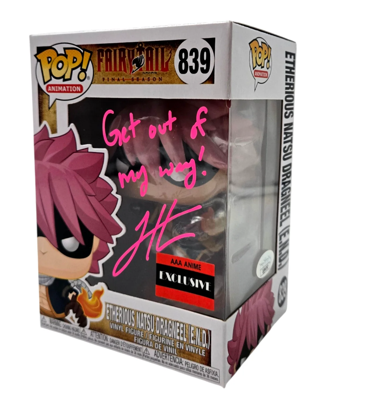 TODD HABERKORN — Todd Haberkorn Signed Funko Pop Fairy Tail Natsu END Autograph Anime JSA COA 597