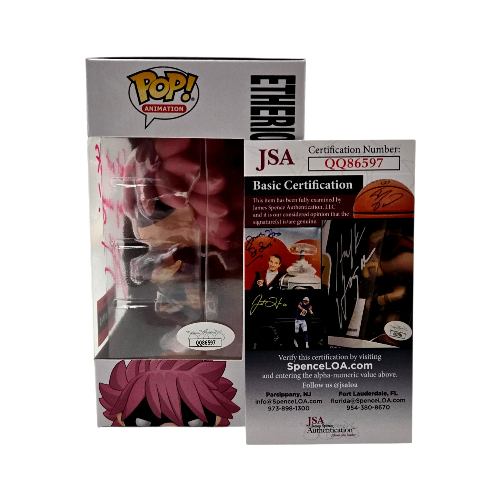 TODD HABERKORN — Todd Haberkorn Signed Funko Pop Fairy Tail Natsu END Autograph Anime JSA COA 597, изображение 2