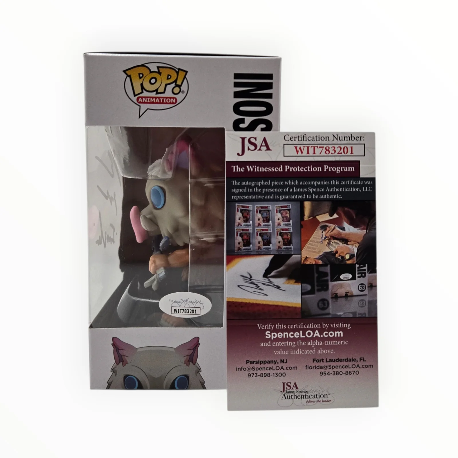 Bryce Papenbrook — Inosuke Signed Funko Demon Slayer Bryce Papenbrook Autograph #870 JSA COA 1, изображение 2