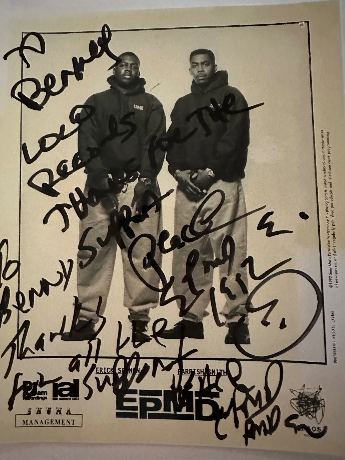 EPMD Signed Autographed Photo 8 X 18 Erick Sermon Parrish Smith Signed in store, image 2